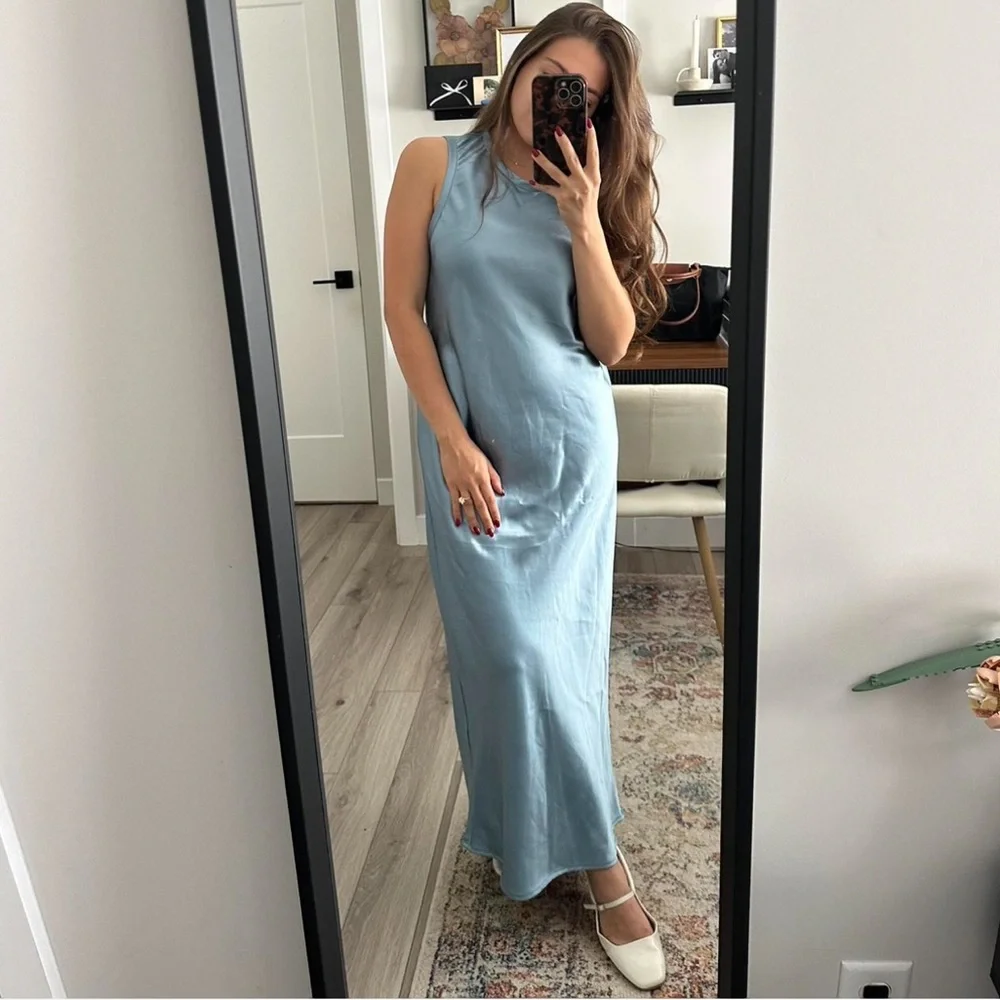 Zara Light Blue Maxi Dress - Picture 1 of 4